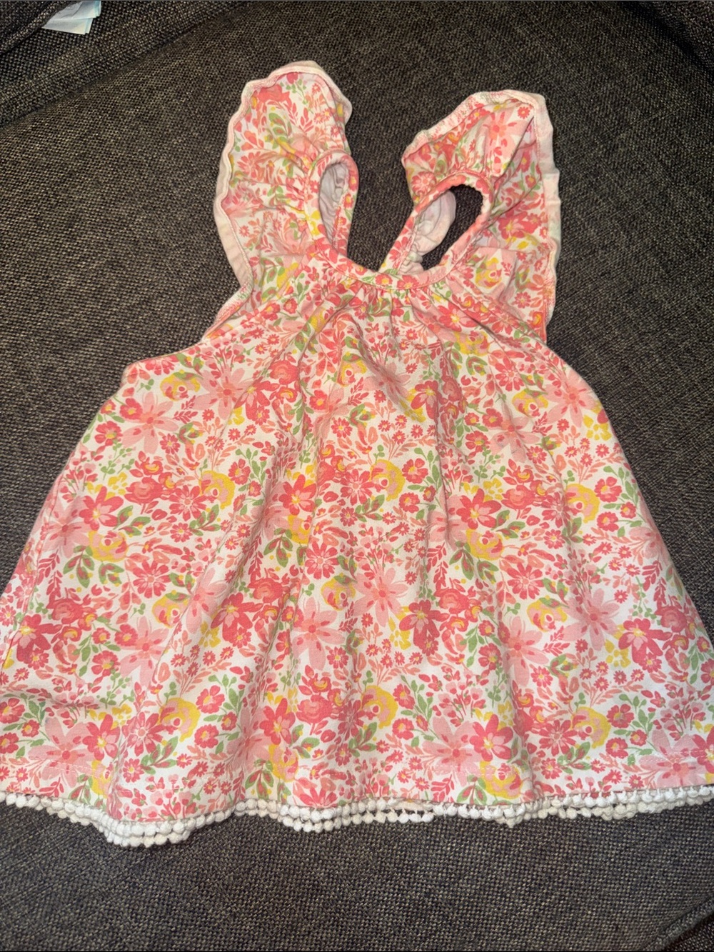Pink Floral Top with Ruffle Straps